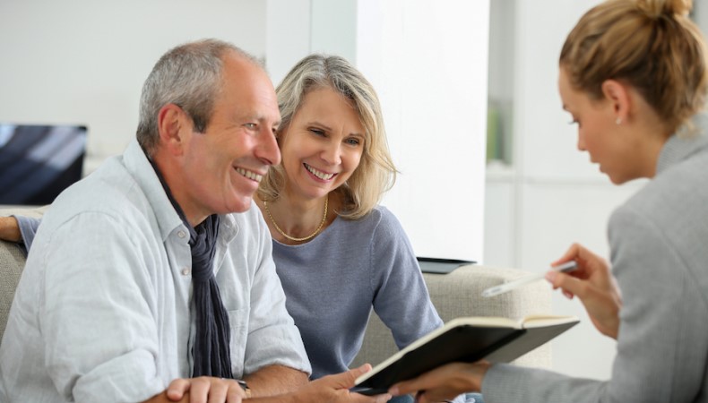 Older couple receiving financial advice