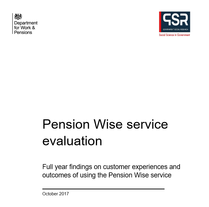 Pension Wise service evaluation 1