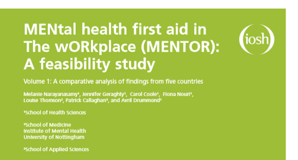Research: MENtal health first aid in The wORkplace (MENTOR): A feasibility study 1